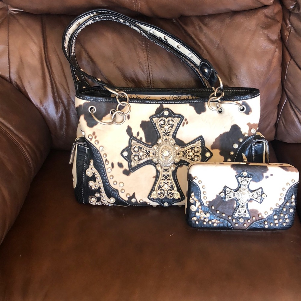 Cowprint purse